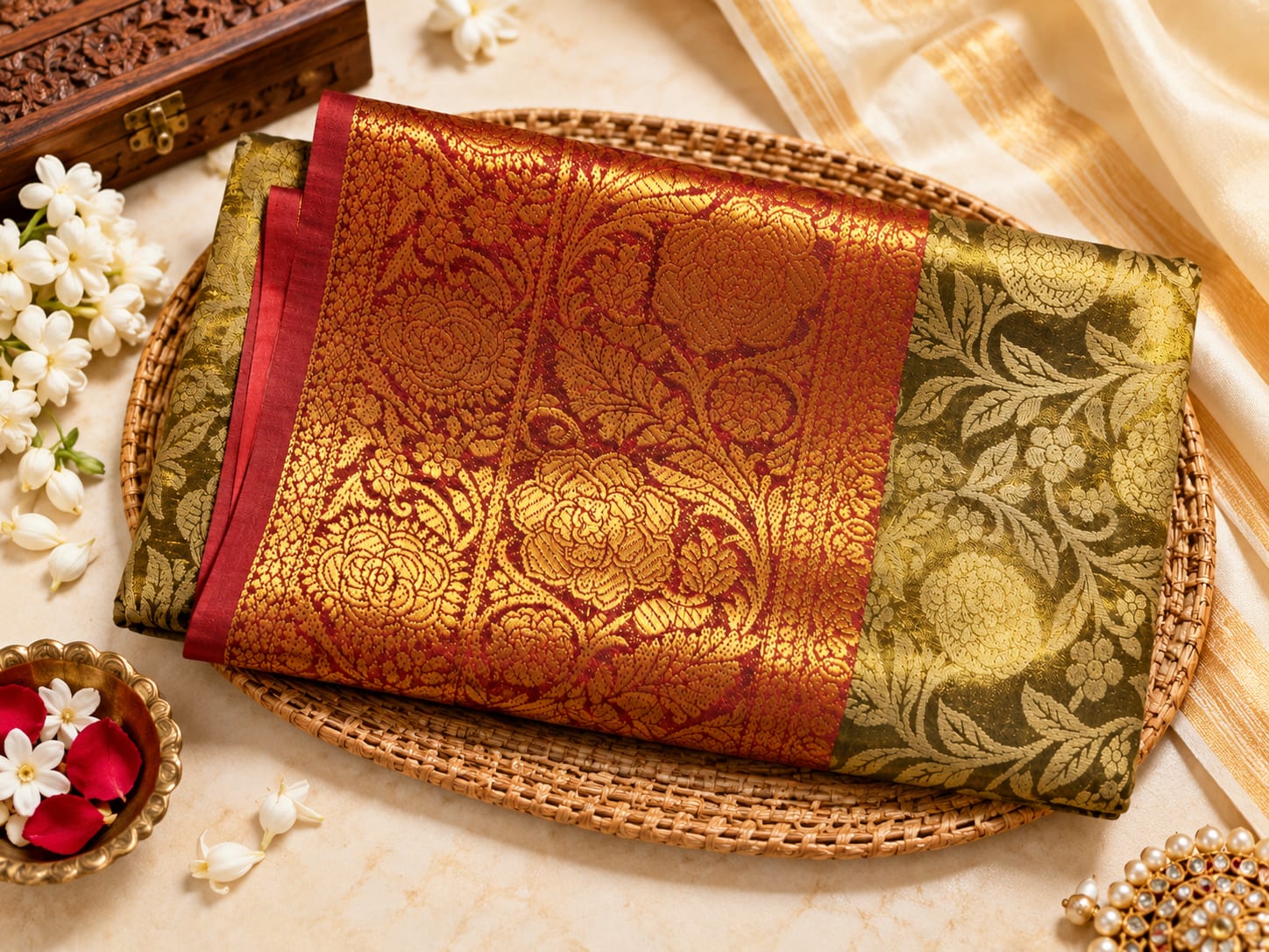 Rajamalli Maroon Saree