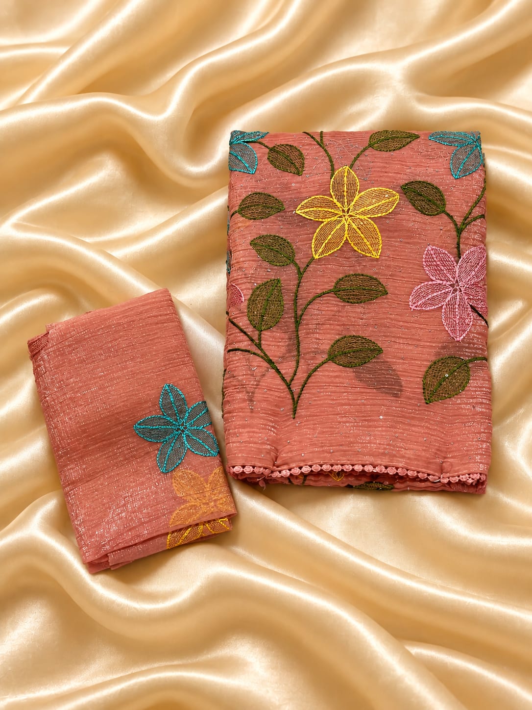 Blush Blossom Georgette Saree